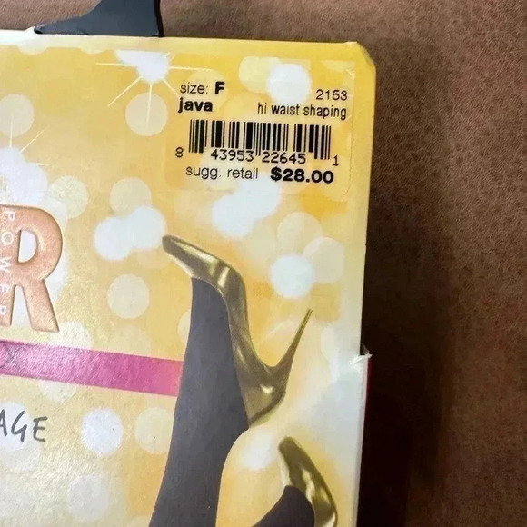 STAR POWER BY SPANX CENTER-STAGE High Waisted Shaping Tights Size F Java - Picture 2 of 3